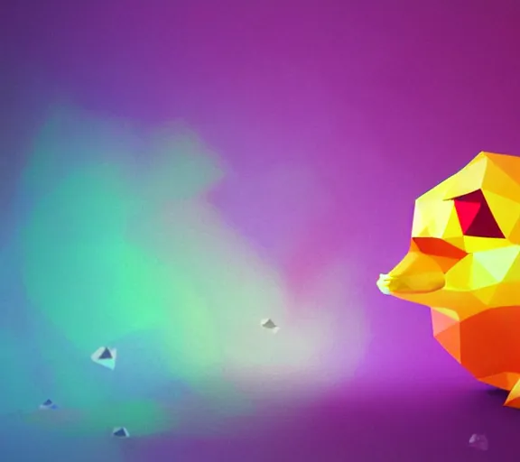 Prompt: shiny gemstone in the shape of a low - poly rubber duck floating in a pool of purple perfume, glistering magic particles, photorealism, mystical, enigmatic, digital oil painting, trending on artstation