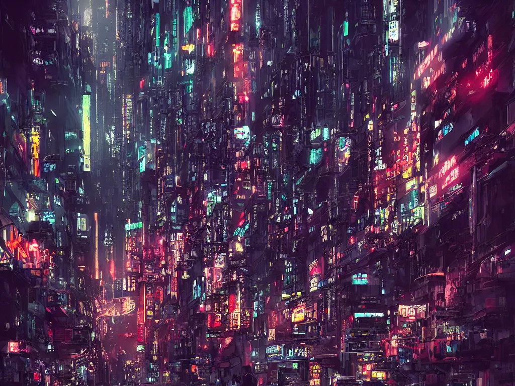 Image similar to a cinematic busy cyberpunk street in a mega city, large mega corp buildings dominate the skyline at dusk, cyberpunk art by liam wong, cgsociety, retrofuturism, futuristic, cityscape, dystopian art