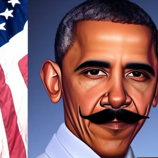 Image similar to Obama with a mustache