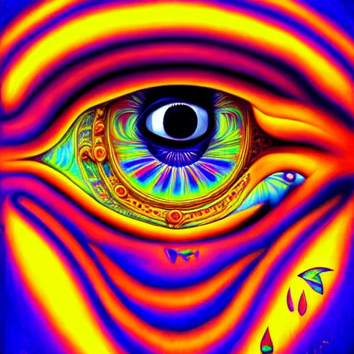 Image similar to An extremely psychedelic portrait of an eye, surreal, LSD, face, detailed, intricate, elegant, lithe, highly detailed, digital painting, artstation, concept art, smooth, sharp focus, illustration