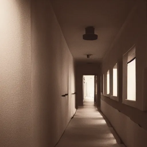 Prompt: a cozy corridor, liminal photography