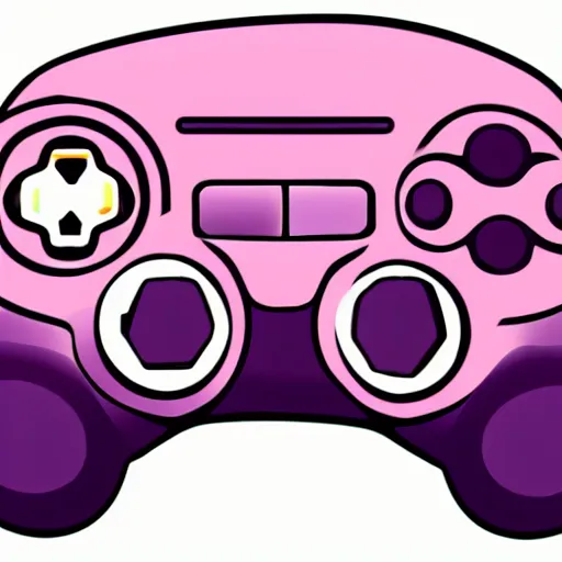 Prompt: Round SVG vector sticker of a video game controller