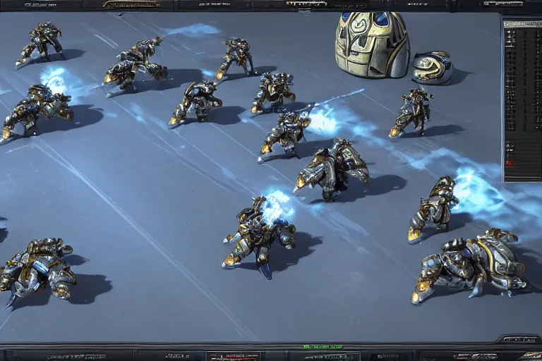 Image similar to 3D animation of StarCraft space marines by tiger Deakins