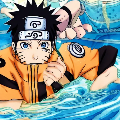 Image similar to Naruto drowning