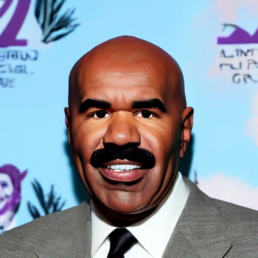 Image similar to Steve harvey covered in purple face