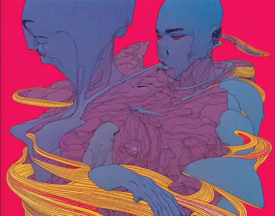 Image similar to ( ( ( ( the joy ) ) ) ) by mœbius!!!!!!!!!!!!!!!!!!!!!!!!!!!, overdetailed art, colorful, artistic record jacket design