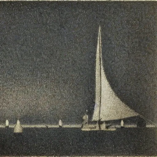 Prompt: an airship by Georges Seurat