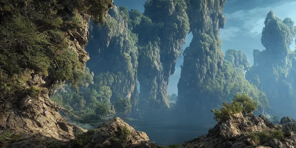 Image similar to alien flying islands, 8 k uhd, unreal engine, octane render in the artstyle of kuindzhi