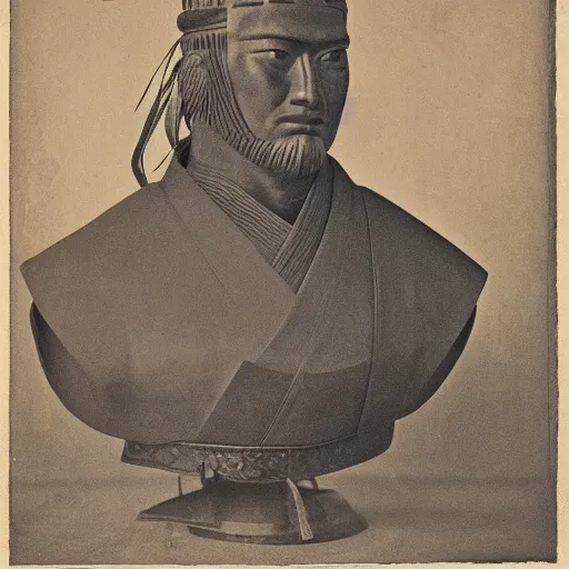 Prompt: Tom Brady as Japanese Samurai in the 1800s, portrait, bust