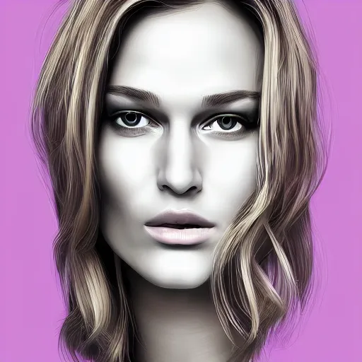 Image similar to portrait of bar refaeli with a half robotic face, digital art