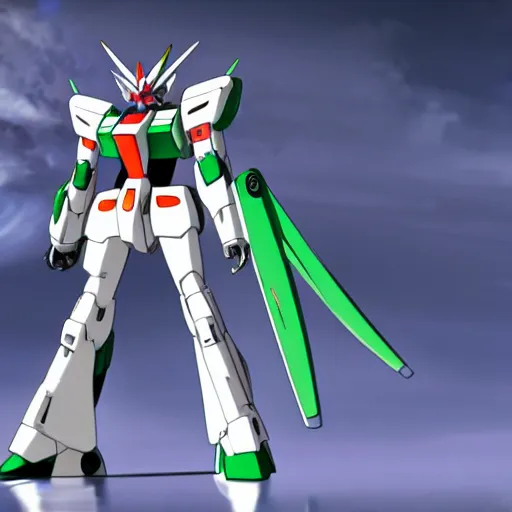 Image similar to a gundam mech shaped like a praying mantis, anime, 4 k