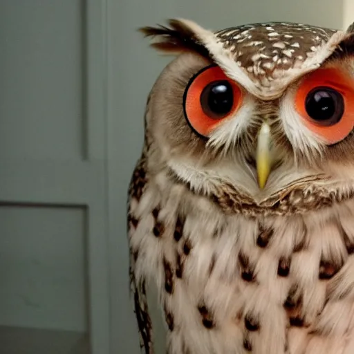 Image similar to the duolingo owl in Psycho