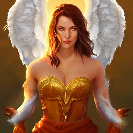 Prompt: angel, character portrait by Aaron Miller
