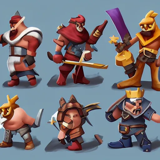 Image similar to clash royal characters concept artstation