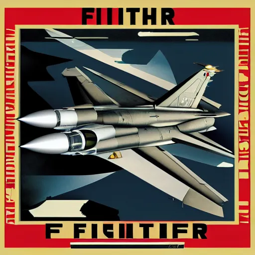 Image similar to fighter jet album art, cover art, poster