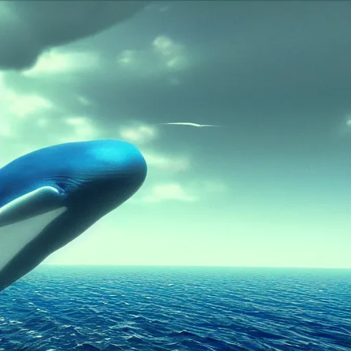 Prompt: Large blue whales swimming in space, colorful, beautiful, cinematic, golden ratio, high detail, unreal engine,