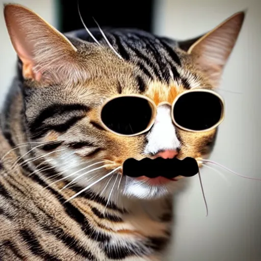 Prompt: a cat dressed like a 1 9 3 0's dictator, close up angle, moustache