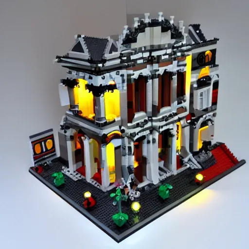 Prompt: Escher day and night as a lego set, soft lighting