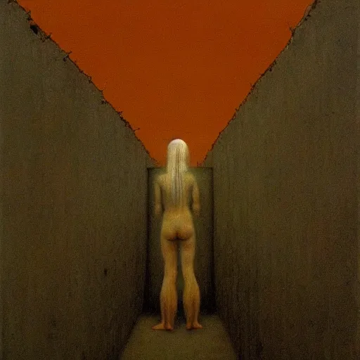 Image similar to Prison of angst. Fear. Concept art. Zdzisław Beksiński