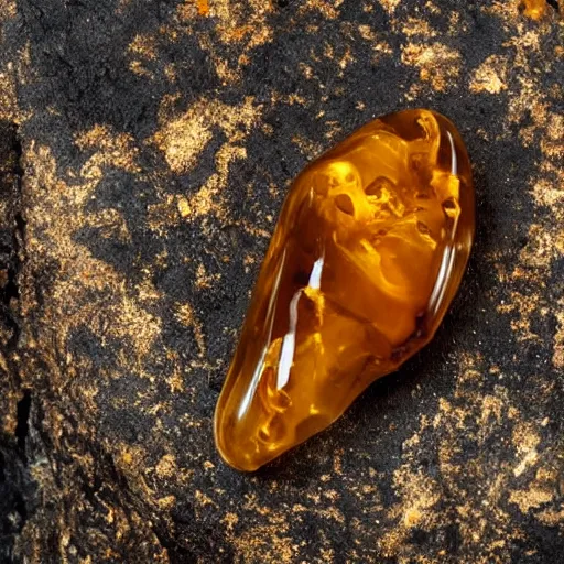 Prompt: human female preserved in amber