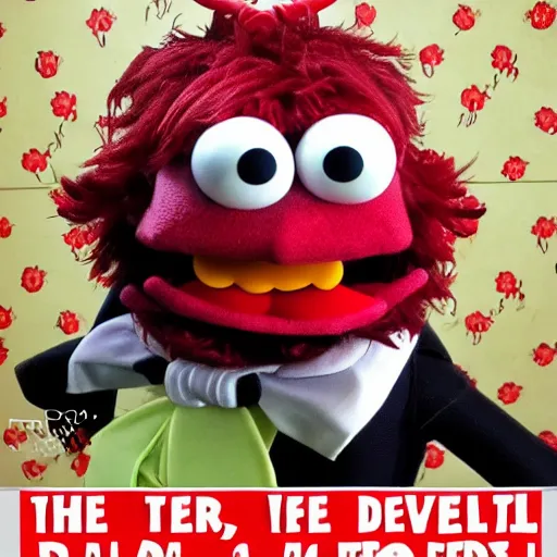 Image similar to the devil as a muppet