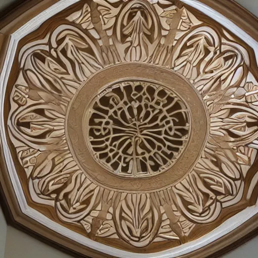 Prompt: a beautiful custom organic ceiling design, art nouveau, embossed, elegant, low profile