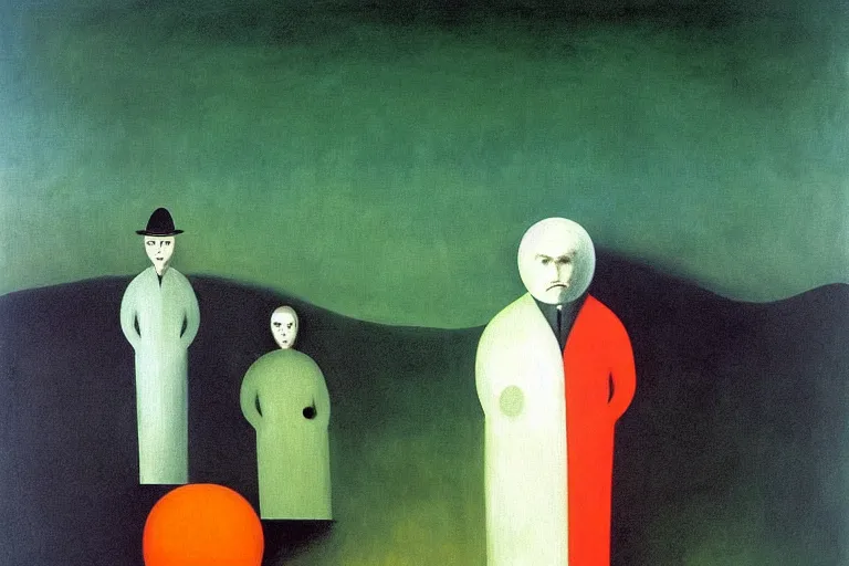 Image similar to born under a bad sign, watches, radios, good luck and trouble are my only friends, colors white!!!!!!!, orange, dark green, dark blue!! abstract oil painting, by leonara carrington, by rene magritte