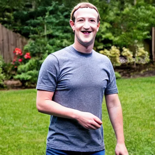 Image similar to mark zuckerberg being unreasonably enthusiastic about smoking some brisket and some ribs in his back yard, 4 k, hyper realistic photo