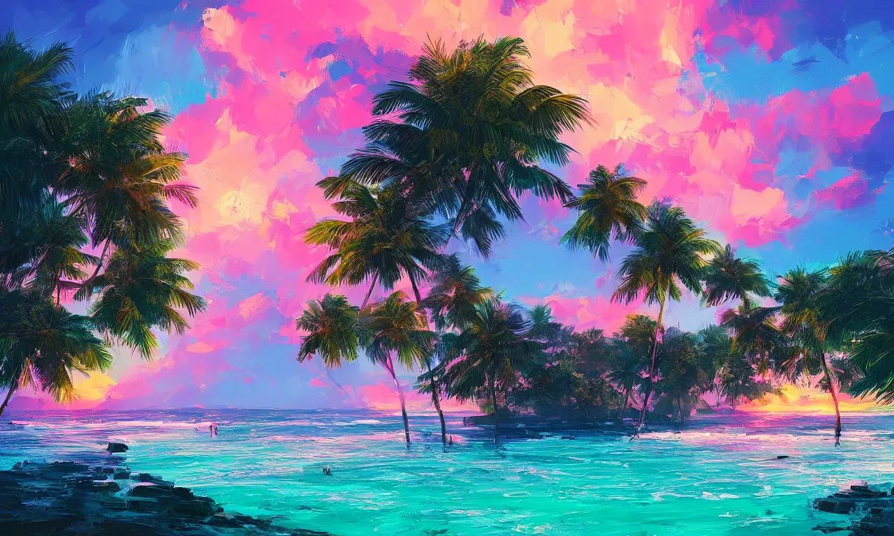 Image similar to paradise beach by alena aenami artworks in 4 k