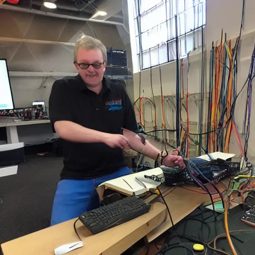 Image similar to Steve from Gamers Nexus showing how to build a super-collider
