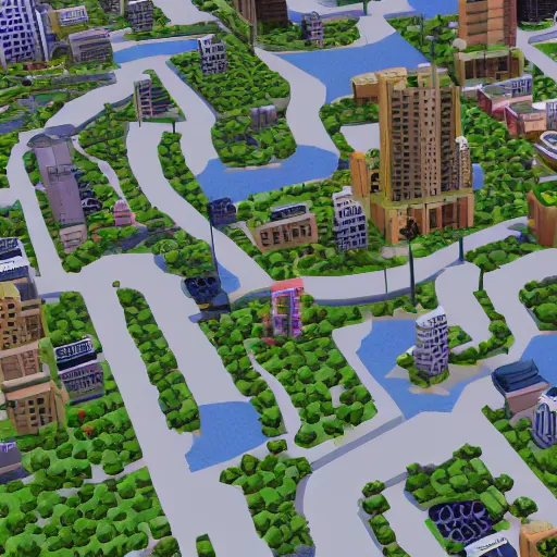 Image similar to asymmetrical sim city building videogame