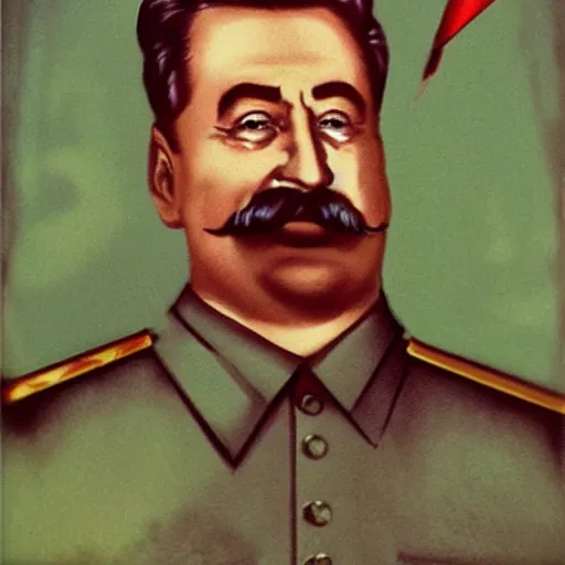 Prompt: stalin, in latex dress, in heaven, love art style