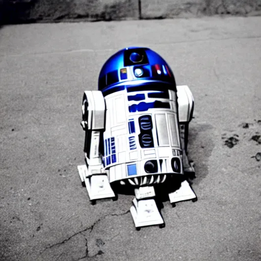 Prompt: photo of r 2 d 2 getting baptized in a mormon baptism 3 5 mm film