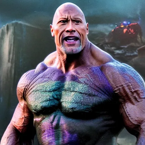 Image similar to Dwayne Johnson as Thanos