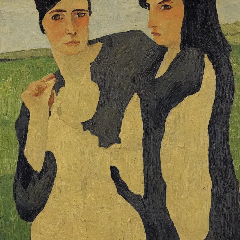 Image similar to a painted portrait of a women in rural france by felice casorati, aesthetically pleasing and harmonious natural colors, expressionism