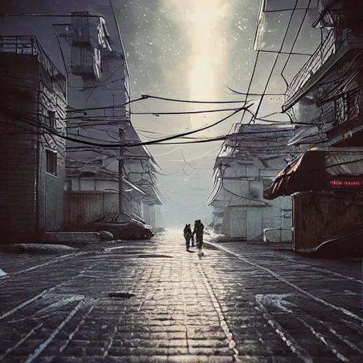 Image similar to streets of a city on the Moon, Neo Norilsk, Neo Kyiv, sci-fi, enchanting, photorealistic, intricate, very very beautiful, elegant, smooth, photorealistic, cinematic, Octane renderer, by Evgeny Zubkov, by Marat Zakirov, trending on Behance