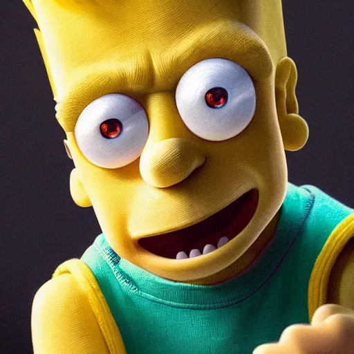 Image similar to stunning award winning hyperrealistic hdr 8 k highly detailed portrait photo of bart simpson as a real human