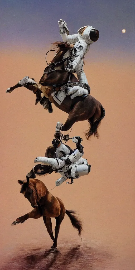 Image similar to astronaut riding horse, upside down