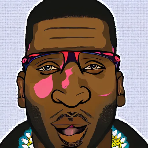 Image similar to [portrait of Gucci Mane as a GTA character, close up]