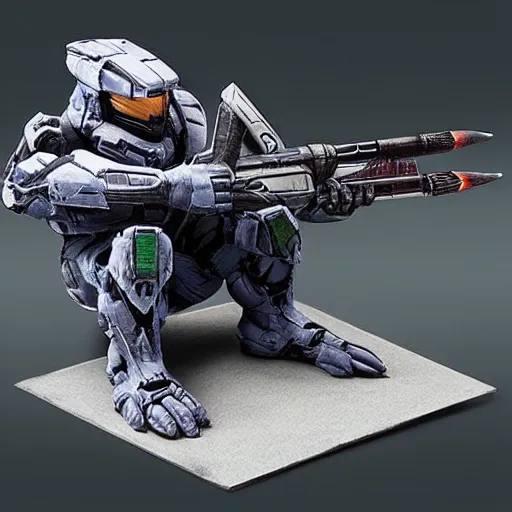 Prompt: “award winning diorama of The Arbiter on Halo. Used in Halo marketing campaign in 2007”