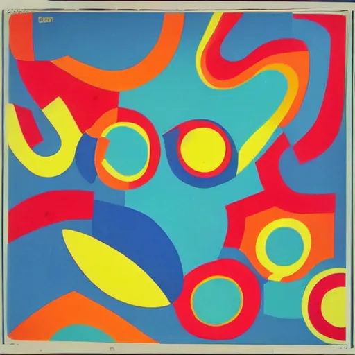 Image similar to a mid - century abstract album cover by mary blair