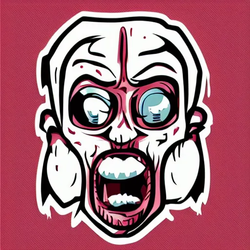 Image similar to a crazy psychopath, digital art, iconic icon, 2 d vector logo, cartoon, t - shirt design