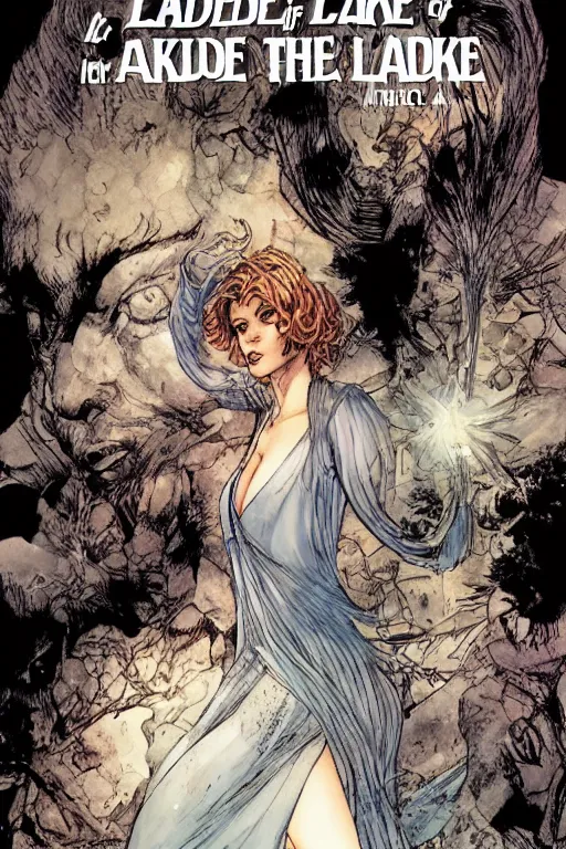 Image similar to lady of the lake by neal adams and akihiko yoshida