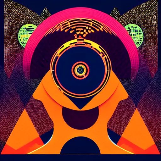 Image similar to album cover design design depicting the alter to the ai machine gods, by jonathan zawada, pi - slices, and tristan eaton, digital art