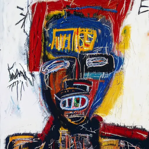 Image similar to A extremely highly detailed majestic hi-res beautiful immaculate head and shoulders painting of a strong black african man by Jean-Michel Basquiat, 8k, high textures, hyper sharp, insanely detailed and intricate, super detailed, 4k HDR high quality