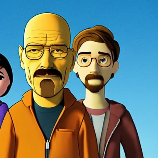 Prompt: breaking bad as a pixar film