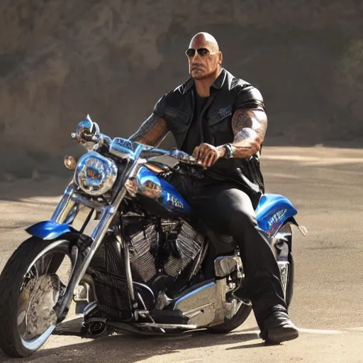 Prompt: dwayne johnson in sons of anarchy 4 k detailed