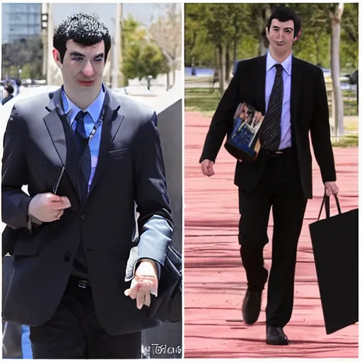 Prompt: nathan fielder walking around hell!!!!!! with a clipboard painted by lorenzo de'medici