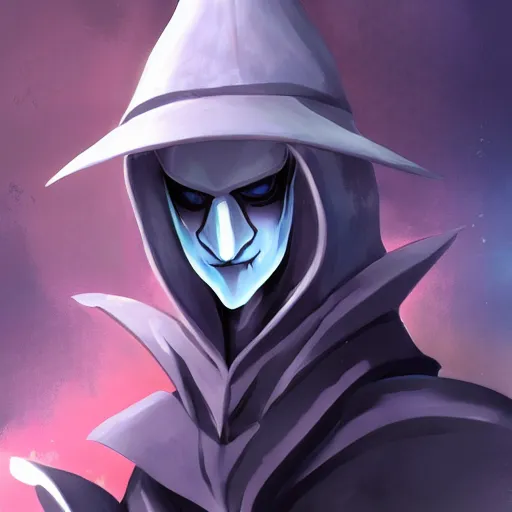 Image similar to Karthus from League of Legends, anime art style