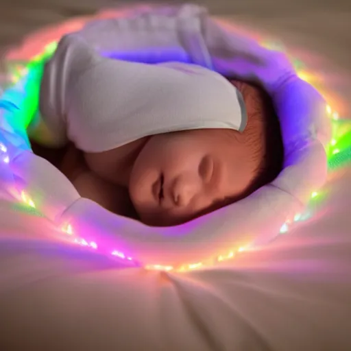 Image similar to a baby diaper with subtle rgb lights, stock photo